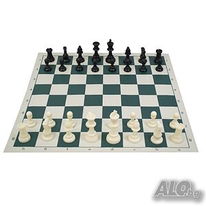 Шах с платно от PU кожа и пластмасови фигури MAXI