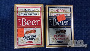 карти за игра Beer Club special 99 нови сини и червени покер размер