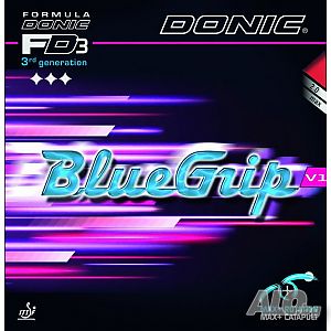 гума за тенис на маса Donic Blue grip V1 нова черна, червена мах