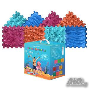 Модулен килим ORTHO PUZZLE, Микс Море (270112)