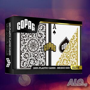 Карти за игра Copag 100% plastic bridge black/gold double pack  нови