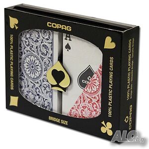 Карти за игра Copag 100% plastic purple/grey double pack нови