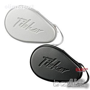 калъф за тенис на маса Tibhar carbon round сив, черен нов