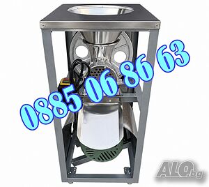 Алуминиева месомелачка №32 с мотор 2.2 kW и стойка + метален плот и фуния, с колелца