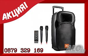 1000w JBL 12-ка! Караоке тонколона 12 Bluetooth 2 микрофона и акумулатор