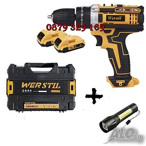 Акумулаторна ударна бормашина/винтоверт WERSTIL 28V 2AH с 2 батерии и куфар