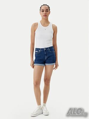 Calvin Klein Дамски Дънкови Шорти Тъмносин