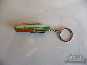 Джобно ножче България с много фукции ключодържател знаме нож
