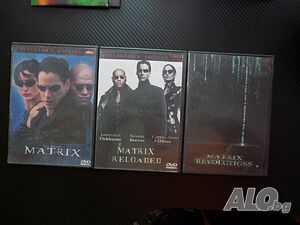 Матрицата 1-3 DVD филм Емблематичен Киану Рийвс екшън агент Смит избраният куршуми страхотен трилър