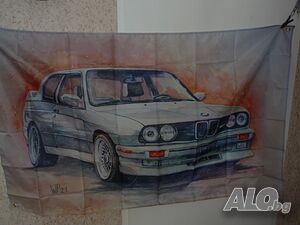 BMW Знаме Мерцедес кола банер ретро класика немската сила бързина скорост тунинг декор гараж стая