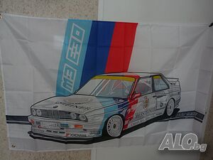 BMW Знаме M3 E30 кола банер спортна баварец готино спорт ръчни скорости купе рали шампион фенове