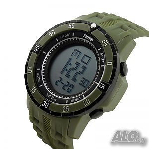 Нов спортен часовник Skmei Shock military цвят на каишката