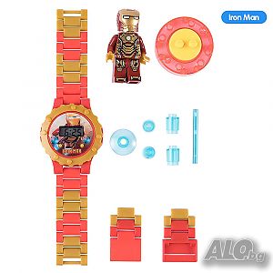 Детски часовник с играчка фигурка тип Лего Iron man