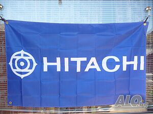 Hitachi знаме флаг Хитачи касетофони касетки видео ретро синьо музика касета