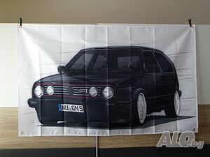 Volkswagen Golf GTI знаме флаг Фолксваген Голф голфче класика