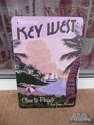 Метална табела Key West Кий Уест остров Флорида плажове мечта