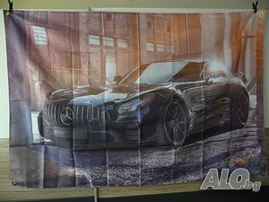 Mercedes Benz знаме флаг Мерцедес Бенц рекламно кола спорт S AMG