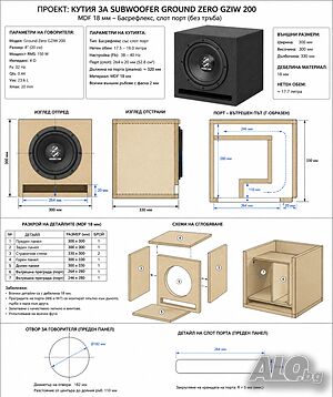 Изработка на кутии за бас каси / субуфери по поръчка (MDF)