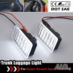 2PCS LED интериорна светлина на багажното отделение за Nissan Renault Dacia Smart Lada
