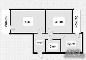 Двустаен апартамент в жк. Дружба