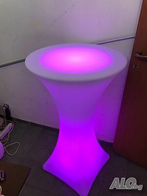 LED PVC мебели под наем, светещи коктейлни маси, ЛЕД светещи барове