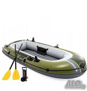 Надуваема лодка Seahawk 2 Intex, за 2 лица, размер 236×114 см, PVC, зелена Гумена лодка, надуваема лодка Seahawk 2 Intex Лодка без двигател 2.4 м 1.1 м | Лодки | Хасково