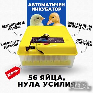 Инкубатор автоматичен и двойно захранване 220+12v