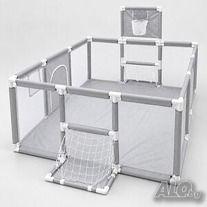 Детска кошара за игра 3в1 с баскетболен кош и футболна врата 230-118-102см 6м