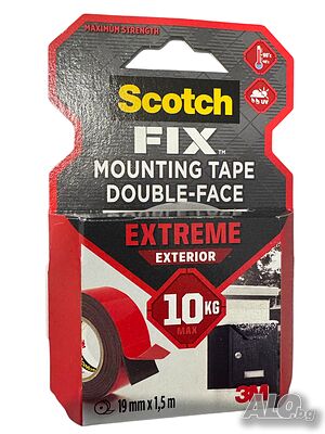 3M Scotch® FIX Extreme екстериорна двойнолепяща монтажна лента 19 mm Х 1.5 m