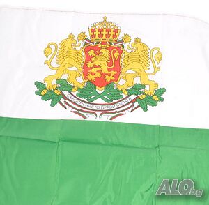 Българско знаме с ГЕРБ 92 см Х 145 см