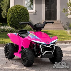 Детско акумулаторно ATV 6V 25W - Електрическо ATV с LED светлини за деца 1.5+ години, розово