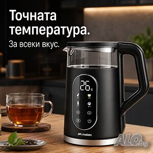Електрическа кана 2200W с регулиране на температурата 40-100°C, 1.7L