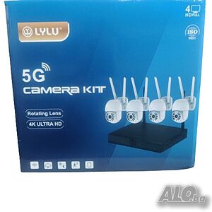 Безжичен WiFi комплект с 4 камери 4К Ultra HD+DVR за видеонаблюдение