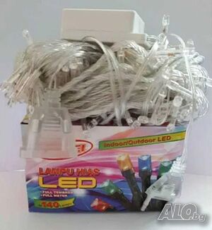 LED коледни лампички, 5 метра, 140 броя
