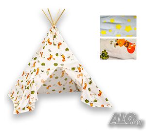 Детска типи палатка от плат - уютно място за игра и творчество