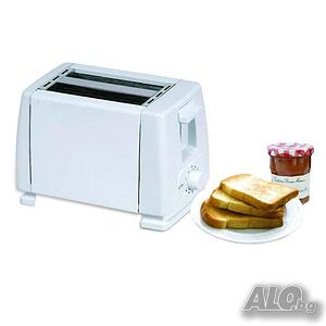 Тостер за хляб, 750W, 2 филийки, б степени, бял.