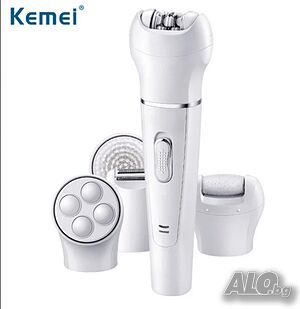 Епилатор Kemei 5 в 1 - Бръснене, Масаж, Почистване и Ексфолиране