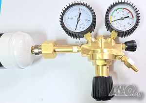 Азот 95 Водород 5 бутилка 110bar с обем 950мл./950 cm³. Редуцир-вентил 50bar, накрайник клима