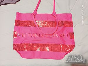 Голяма плажна чанта с розови пайети от Victoria’s Secret | Аксесоари | София