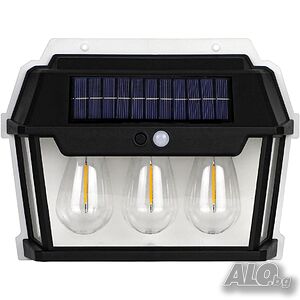 Соларна стенна лампа с 3бр. LED крушки