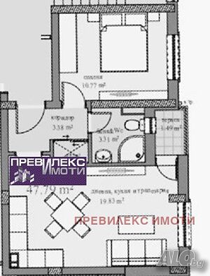 Продажба 2-стаен гр. Пловдив - Център 55m²
