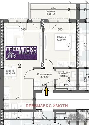 апартаменти с една или две спални в строеж