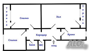 Тристаен апартамент за продажба в Лазур, на метри от морската градина.