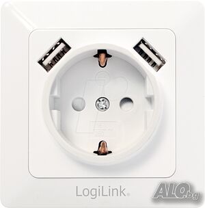 контакт с 2 USB порта, SCHUKO, Logilink-Германия