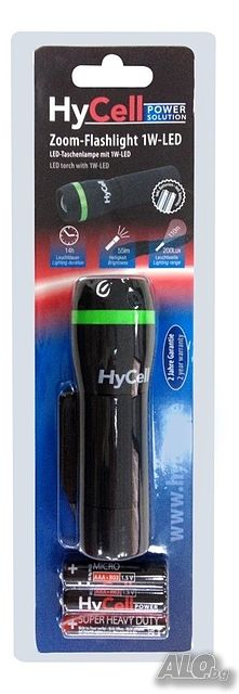 HyCell фенер с фокусиране, 55 lm, влагоустойчив, удароустойчив, Германия