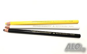 индустриален молив MitsuBishi за стъкло, метал, кожа, гума, без подостряне, Япония