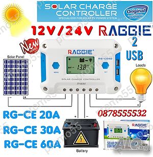 Соларен Контролер 12V/24V PWM 3 USB-2Бр. 20А/30А/60А за Соларен Панел