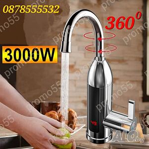 Проточен Нагревател за вода 3000W с дисплей Инокс