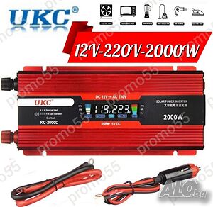 Инвертор За Автомобил На 12V/220V 2000W