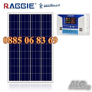 Комплект соларен панел 100W с контролер 10А за електропастир